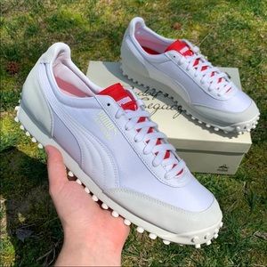 Puma Fast Rider R. Dassler Leg COL Low Top Shoes White Red Gold Embellished